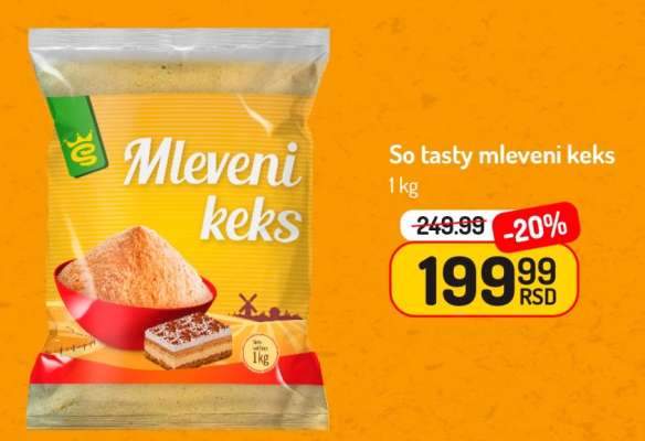 So tasty mleveni keks