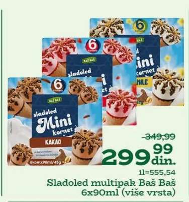 Sladoled multipak Baš Baš
