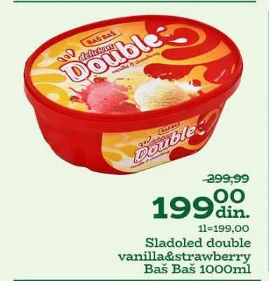 Sladoled double vanilla&strawberry