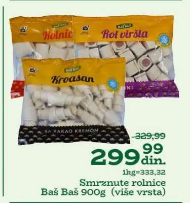 Smrznute rolnice Baš Baš 900g (više vrsta)