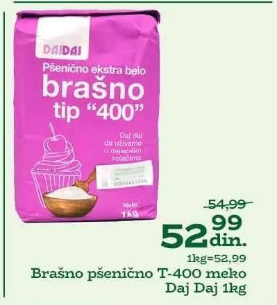 Brašno pšenično T-400 meko Daj Daj 1kg