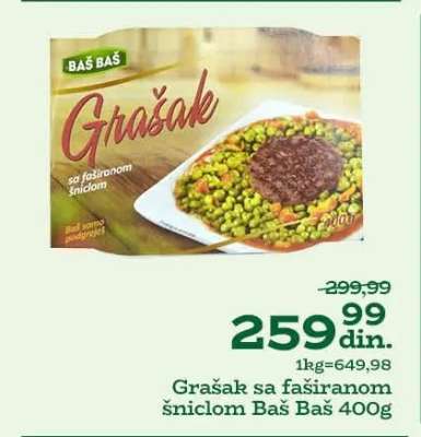 Grašak sa faširanom šniclom Baš Baš 400g