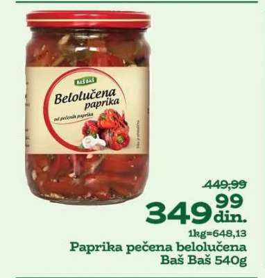 Paprika pečena belolučena Baš Baš 540g