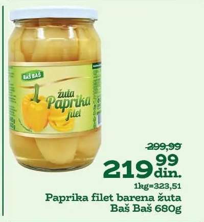 Paprika filet barena žuta Baš Baš 680g