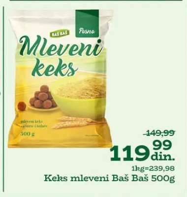 Keks mleveni Baš Baš 500g