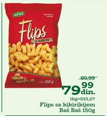 Flips sa kikirikijem Baš Baš 150g
