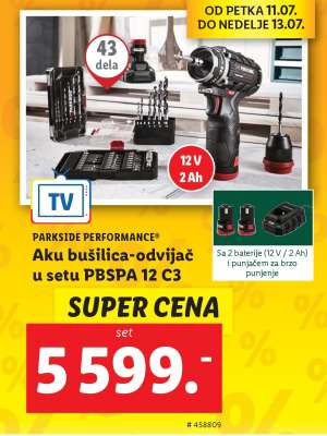 Aku bušilica-odvijač u setu PBSPA 12 C3