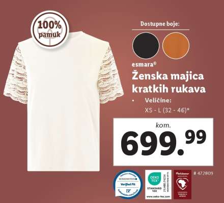 Ženska majica kratkih rukava