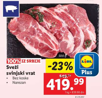 Sveži svinjski vrat