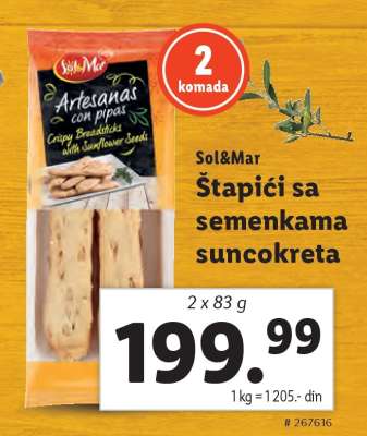 Sol&Mar Štapići sa semenkama suncokreta