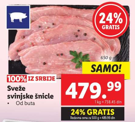 Sveže svinjske šnicle