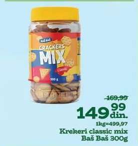 Krekeri classic mix Baš Baš 300g