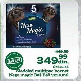 Sladoled multipac kornet Nego magic Baš Baš 5x130ml