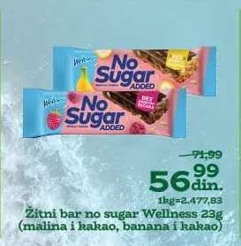Žitni bar no sugar Wellness 23g