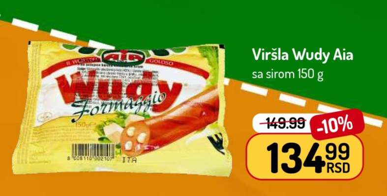 Viršla Wudy Aia sa sirom 150 g