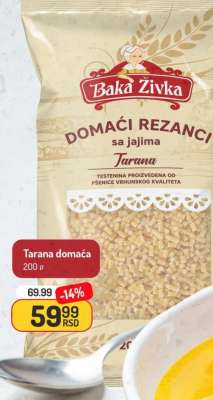 Baka Živka Domaći Rezanci sa jajima Tarana