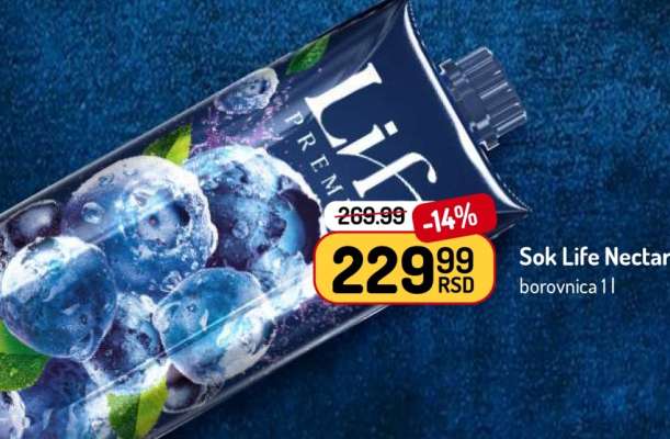 Sok Life Nectar borovnica 1l