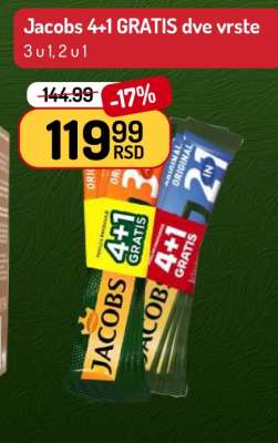 Jacobs 4+1 GRATIS dve vrste