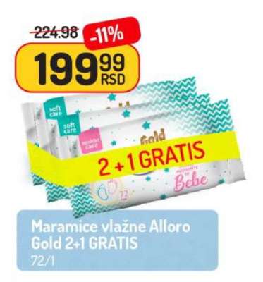 Maramice vlažne Alloro Gold 2+1 GRATIS