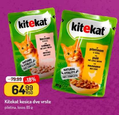 Kitekat kesica dve vrste