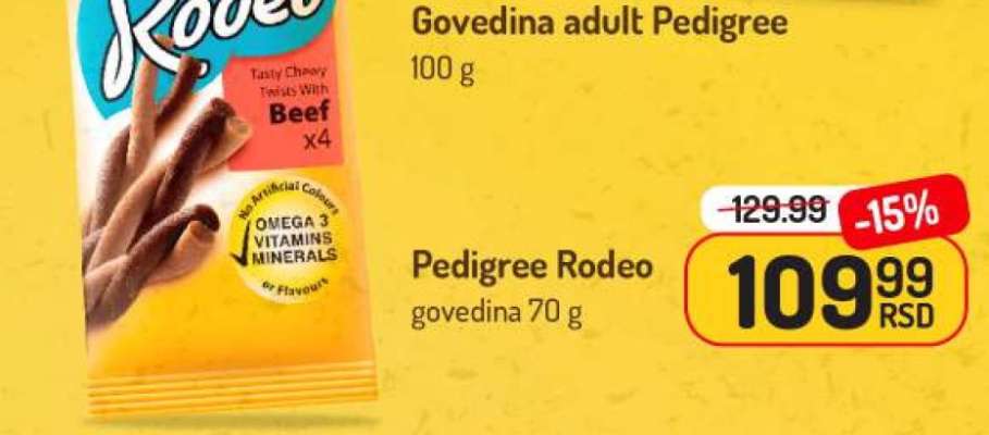 Pedigree Rodeo govedina 70 g