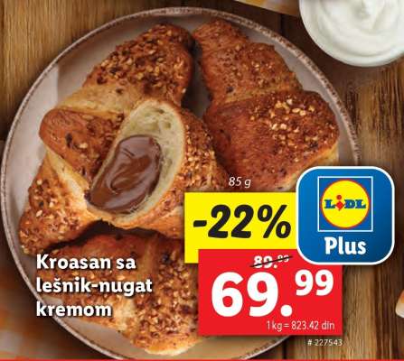 Kroasan sa lešnik-nugat kremom