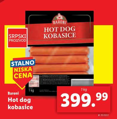 Baroni Hot dog kobasice