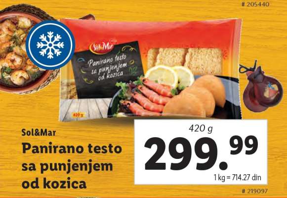 Sol&Mar Panirano testo sa punjenjem od kozica