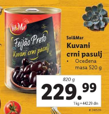 Sol&Mar Kuvani crni pasulj