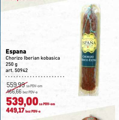 Espana Chorizo Iberian kobasica