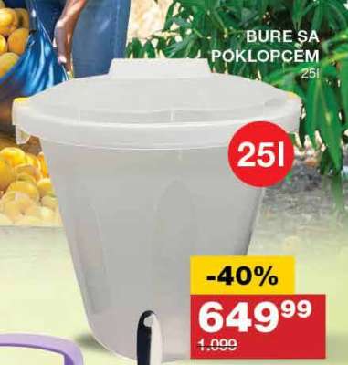BURE SA POKLOPCEM 25l