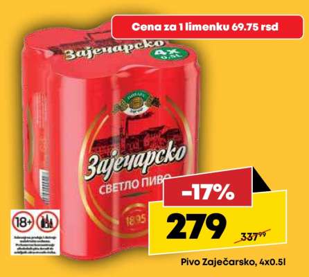 Pivo Zaječarsko 4X0.5l