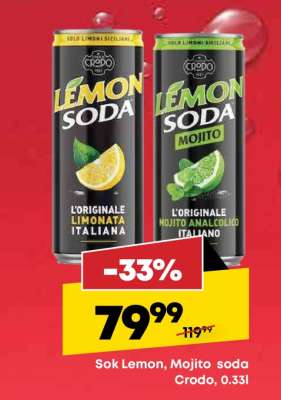 Sok Lemon, Mojito soda Crodo, 0.33l