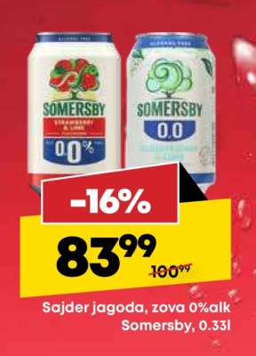 Sajder jagoda, zova 0%alk Somersby, 0.33l