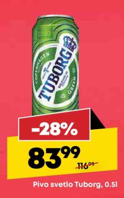Pivo svetlo Tuborg 0,5l