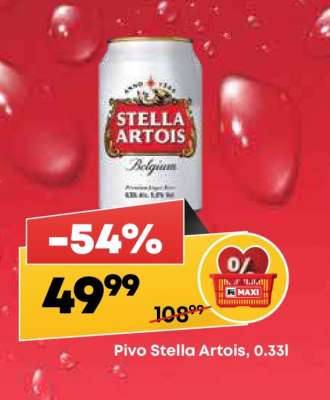 Pivo Stella Artois, 0.33l