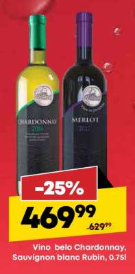 Vino belo Chardonnay, Sauvignon blanc Rubin, 0.75l