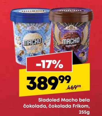 Sladoled Macho bela čokolada čokolada Frikom , 255g