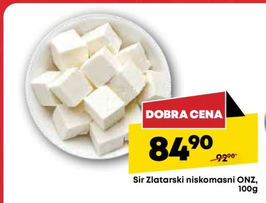Sir Zlatarski niskomasni ONZ, 100g