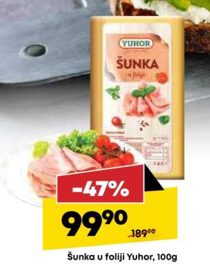 Šunka u foliji Yuhor 100g