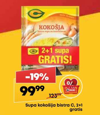 Supa kokošija bistra C, 2+1 gratis