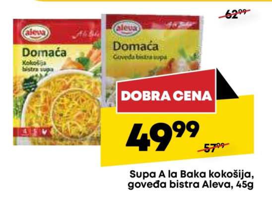 Supa A la Baka kokošija, goveđa bistra Aleva, 45g