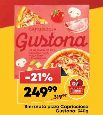 Smrznuta pizza Capricciosa Gustona, 340g