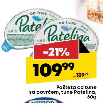 Pašteta od tune sa povrćem, tune Patelina, 60g