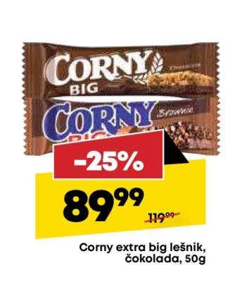 Corny extra big lešnik čokolada 50g