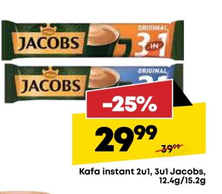 Kafa instant 2u1, 3u1 Jacobs