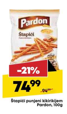 Štapići punjeni kikirikijem Pardon , 100g