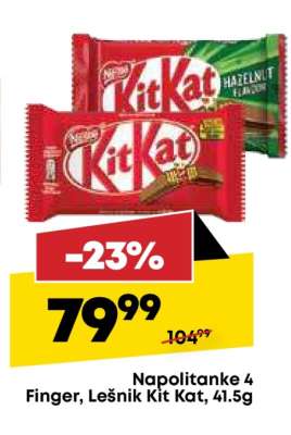 Napolitanke 4 Finger, lešnik Kit Kat, 41,5g