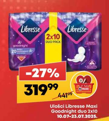 Ulošci Libresse Maxi Goodnight duo 2x10