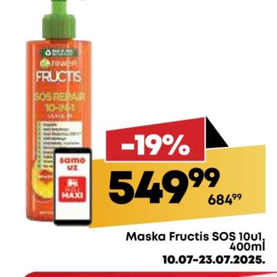 Maska Fructis SOS 10u1 400ml